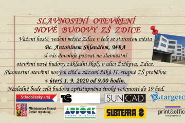 Slavnostní otevření nové budovy školy a organizace prvního dne